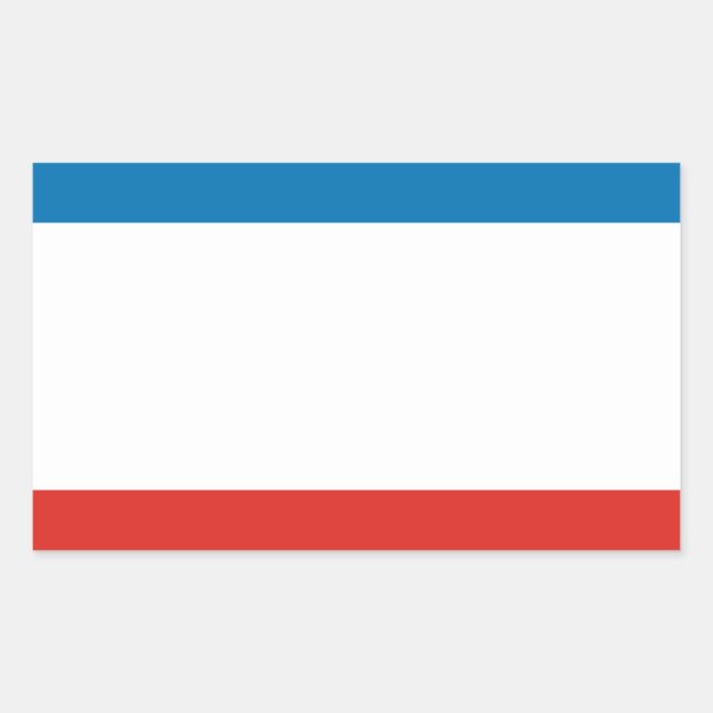 Pegatina Rectangular CUATRO Bandera de Crimea (Anverso)