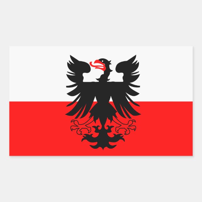 Pegatina Rectangular CUATRO Bandera de Deventer (Anverso)