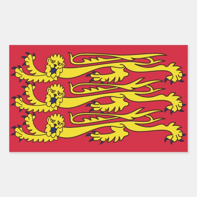 Pegatina Rectangular CUATRO Banner real de Inglaterra (Anverso)