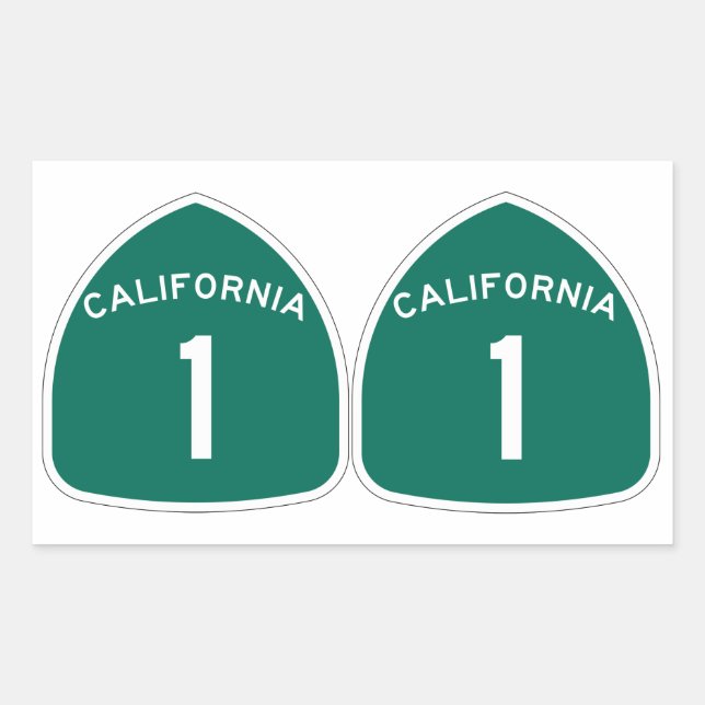 Pegatina Rectangular CUATRO dobles "California 1" (Anverso)