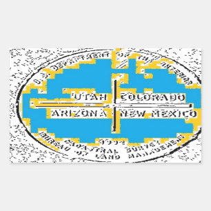 Pegatina Rectangular Cuatro esquinas Cuatro estados