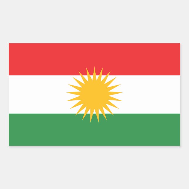Pegatina Rectangular CUATRO Kurdistán (Anverso)