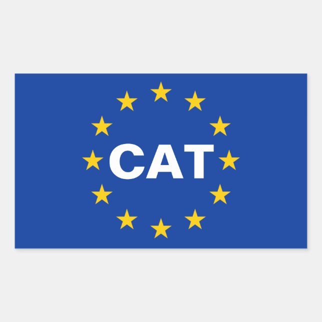 Pegatina Rectangular CUATRO "L'Estelada Blava" Bandera de la Independen (Anverso)