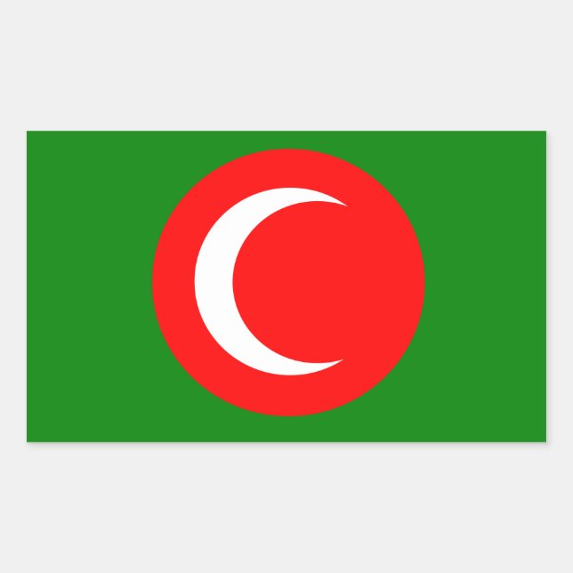 Pegatina Rectangular CUATRO Reino de Bandera Kurda (1922-1924, 1925) (Anverso)