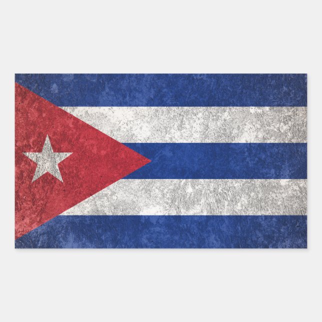 Pegatina Rectangular Cuba (Anverso)