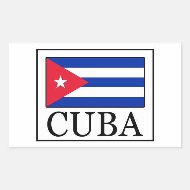Pegatina Rectangular Cuba (Anverso)