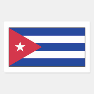 Pegatina Rectangular Cuba - Bandera cubana