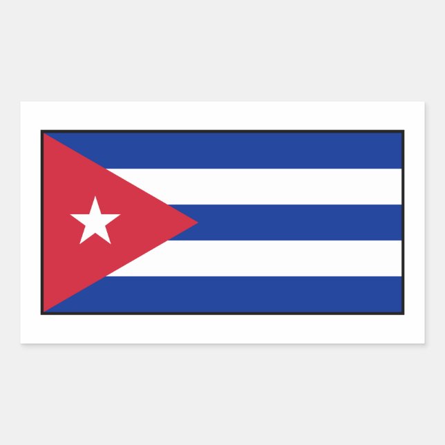 Pegatina Rectangular Cuba - Bandera cubana (Anverso)