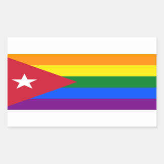 Pegatina Rectangular Cuba LGBT