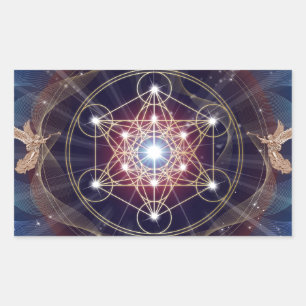 Pegatina Rectangular Cubo de Metatron - Merkabah