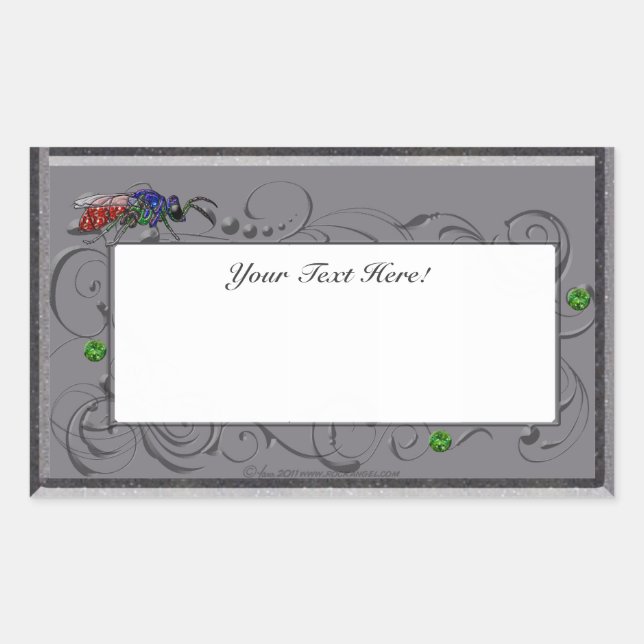 Pegatina Rectangular Cuckoo Wasp (Anverso)