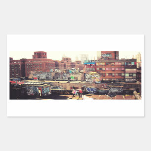 Pegatina Rectangular Cuerdas para tender la ropa y pintada