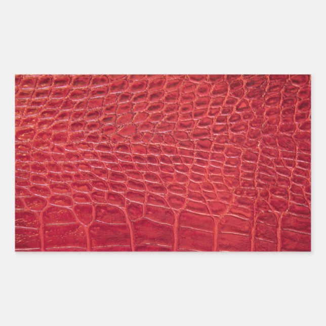 Pegatina Rectangular Cuero falso rojo caimán (Anverso)