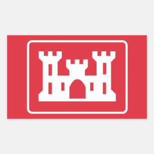 Pegatina Rectangular Cuerpo de Ingenieros del Ejército de EE. UU. DOD M