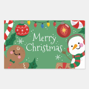 Pegatina Rectangular Cuesta Feliz Navidad