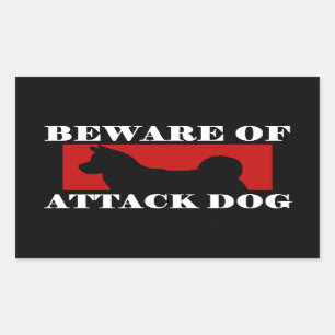 Pegatina Rectangular Cuidado con el perro atacante - Akita