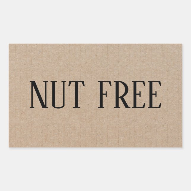 Pegatina Rectangular Culinario Seguro para Alergias sin Nueces (Anverso)