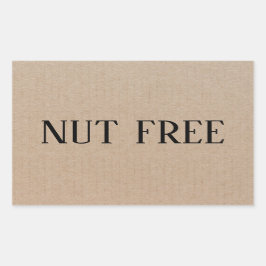 Pegatina Rectangular Culinario Seguro para Alergias sin Nueces