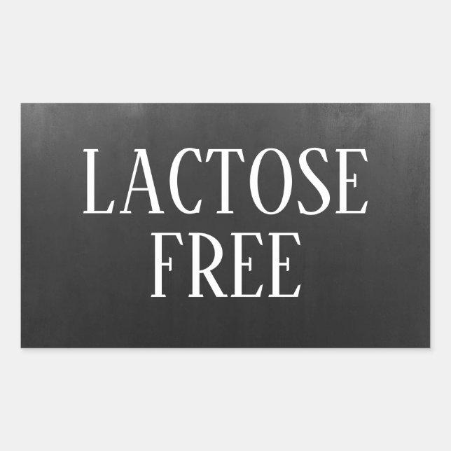 Pegatina Rectangular Culinario seguro para alérgicos sin lactosa (Anverso)