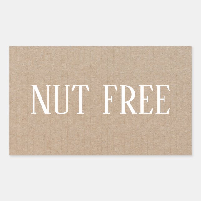 Pegatina Rectangular Culinario Seguro sin Nueces para Alergias (Anverso)