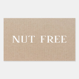 Pegatina Rectangular Culinario Seguro sin Nueces para Alergias