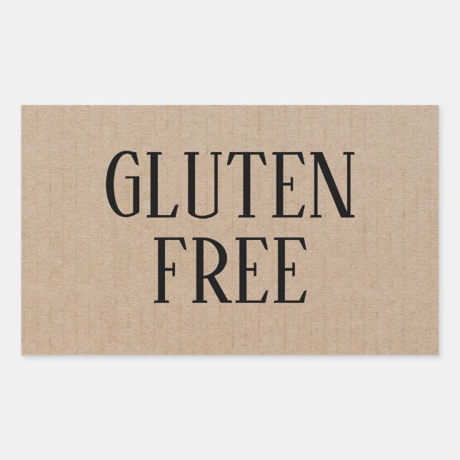 Pegatina Rectangular Culinario Sin Gluten Seguro para Alergias (Anverso)