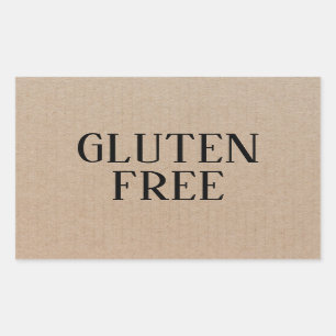 Pegatina Rectangular Culinario Sin Gluten Seguro para Alergias