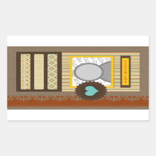 Pegatina Rectangular cumpleaños feliz (scrapbook)