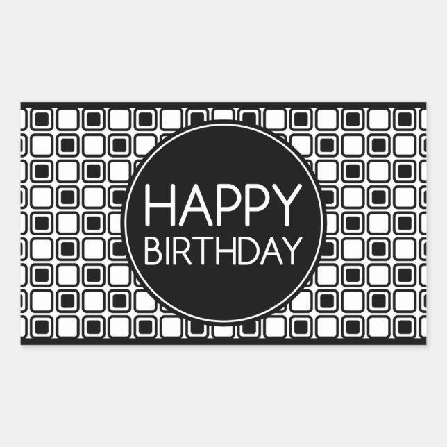 Pegatina Rectangular cumpleaños feliz (studioSquares) (Anverso)