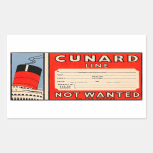 Pegatina Rectangular CUNARD Line