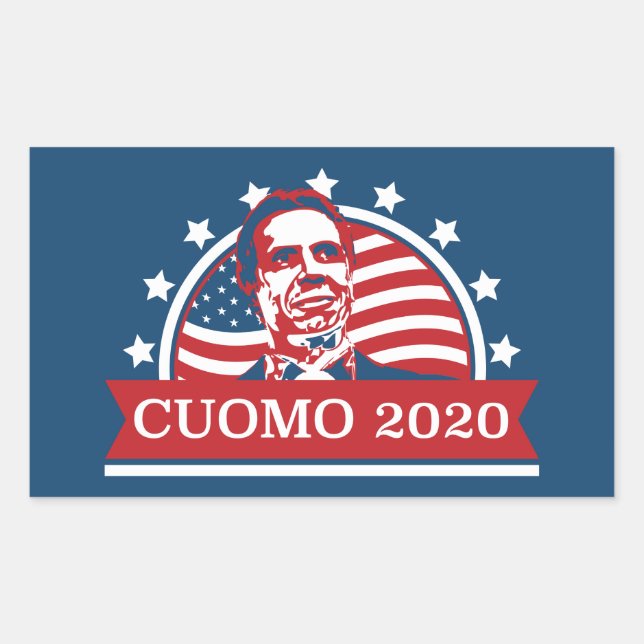 Pegatina Rectangular Cuomo 2020 | Votación al Presidente (Anverso)
