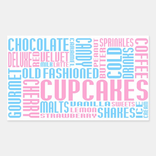Pegatina Rectangular cupcakes chitChat (Anverso)