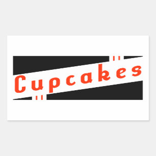 Pegatina Rectangular cupcakes retro