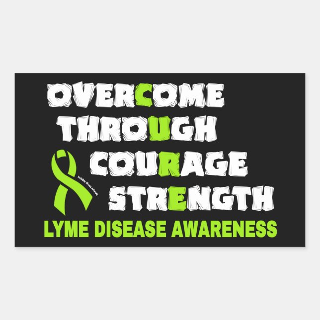 Pegatina Rectangular CURE... Lyme (Anverso)