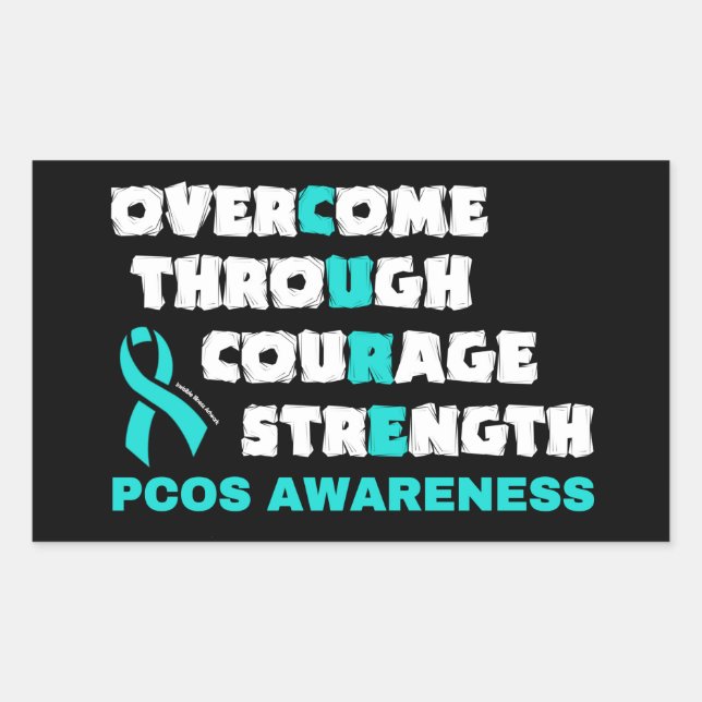 PEGATINA RECTANGULAR CURE...PCOS (Anverso)
