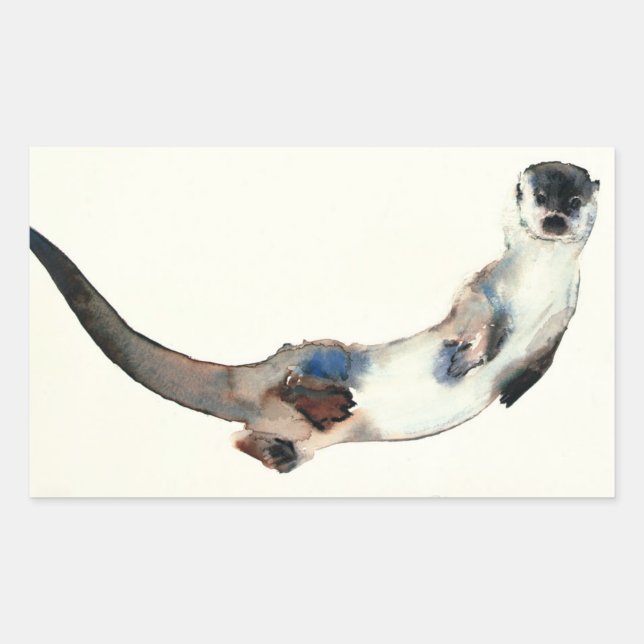 Pegatina Rectangular Curious Otter 2003 (Anverso)