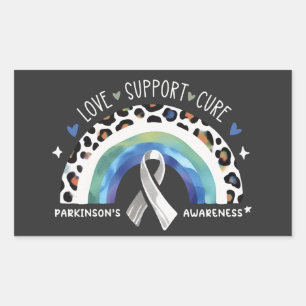 Pegatina Rectangular Curso de apoyo de amor para la toma de conciencia 