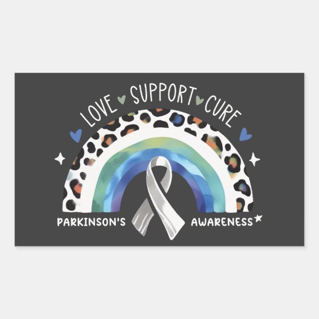 Pegatina Rectangular Curso de apoyo de amor para la toma de conciencia  (Anverso)