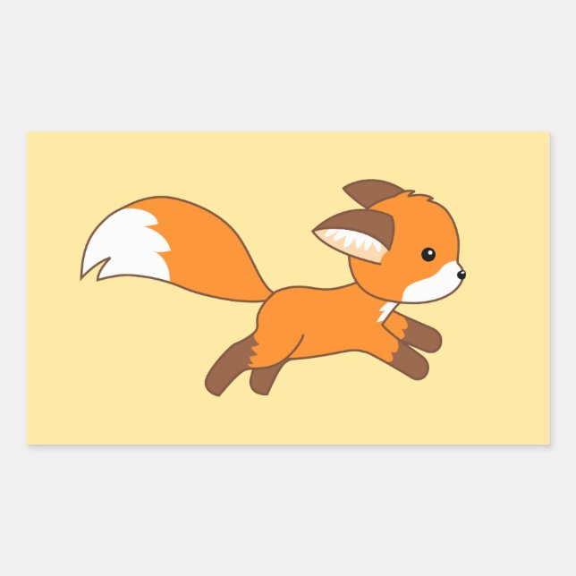 Pegatina Rectangular Curso Fox (Anverso)