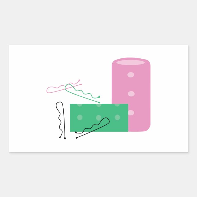 Pegatina Rectangular Cursores de pelo (Anverso)