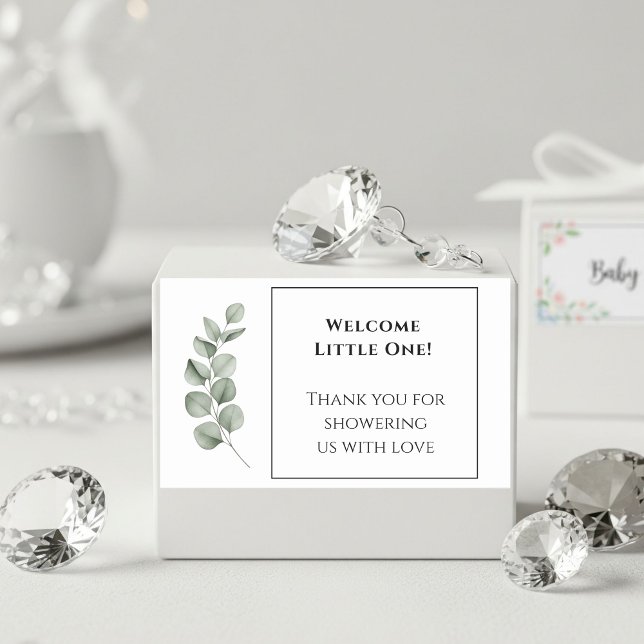 Pegatina Rectangular Custom Baby Shower Stickers - Modern Simple Design (Subido por el creador)