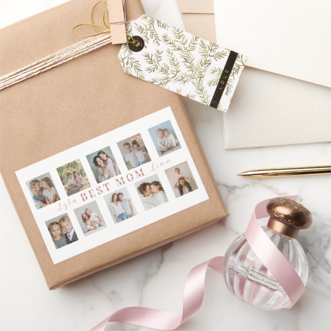 Pegatina Rectangular Custom Best Mom Sticker | Mother's Day Gift (Regalar)