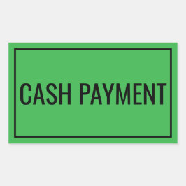 Pegatina Rectangular Custom Cash Payment Text Sticker for Banking Use
