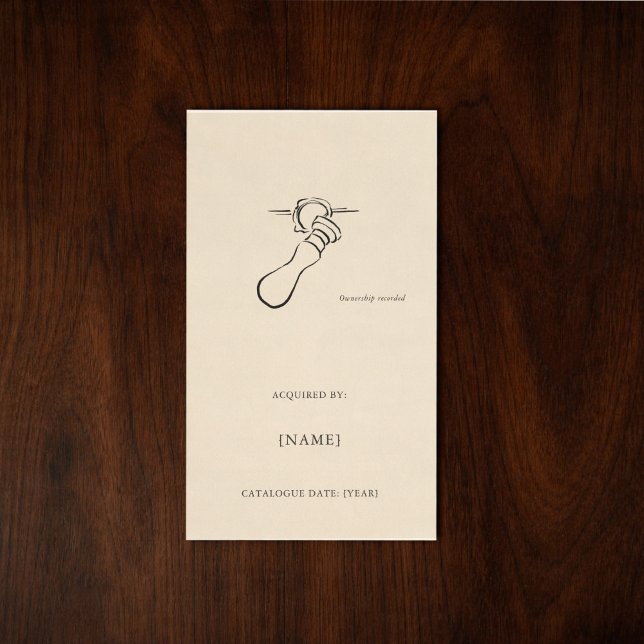 Pegatina Rectangular Custom Ex Libris Bookplate Sticker | Dark Academia (Subido por el creador)