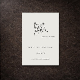 Pegatina Rectangular Custom Owl Ex Libris| Dark Academia