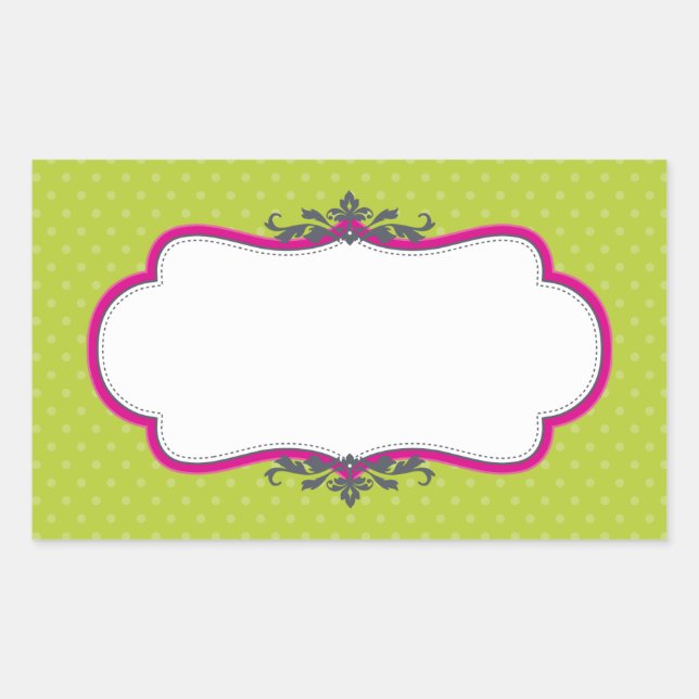 Pegatina Rectangular CUSTOMER PACKER SEAL lindo logo elegante cal rosa (Anverso)