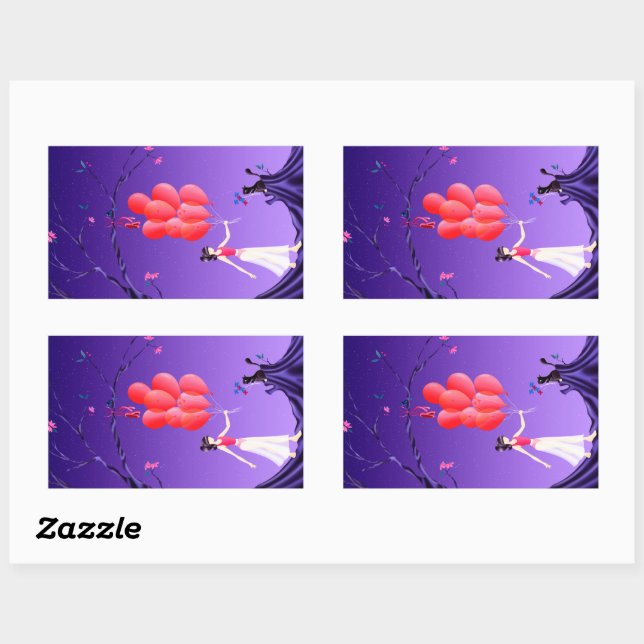 Pegatina Rectangular Cute Ballerina Heist - Diversión Que Te Pega (Hoja)