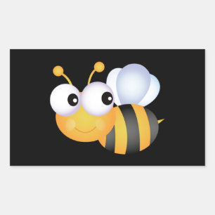 Pegatina Rectangular Cute Bumble Bee