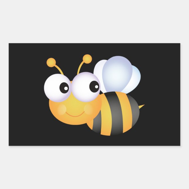 Pegatina Rectangular Cute Bumble Bee (Anverso)