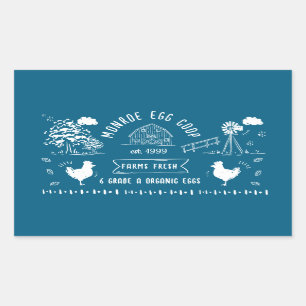 Pegatina Rectangular Cute estilo Personalizado Doodle Rústico Huevo Car